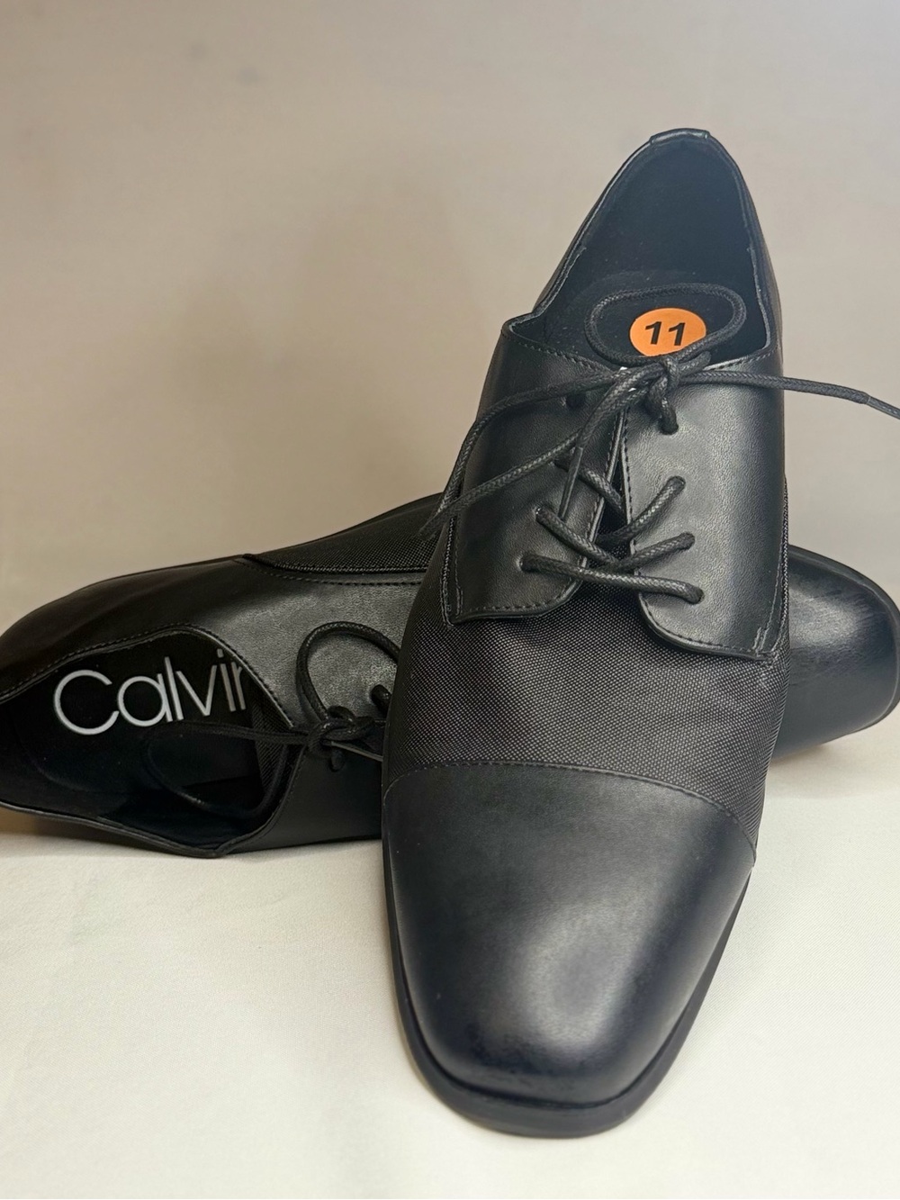 NEW Calvin Klein Black Men's Lace-Up Oxford Shoes